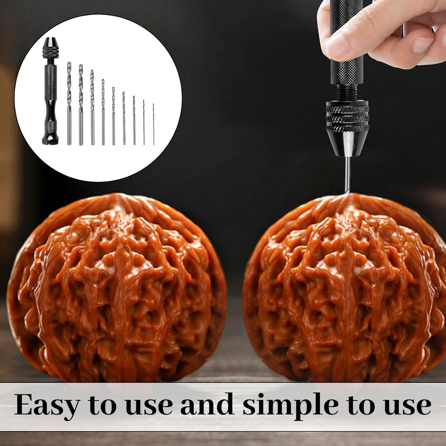 Hand Drill, Power Tools & Hand Tools, Pin Vise Ha Nd Drill Bits, 25Pcs Mini Twist Drill Bits Set, Pin Vise Rotary Tool for Wood Jewelry Plastic Power Tool. for Metal Wood, Model Making image number 2