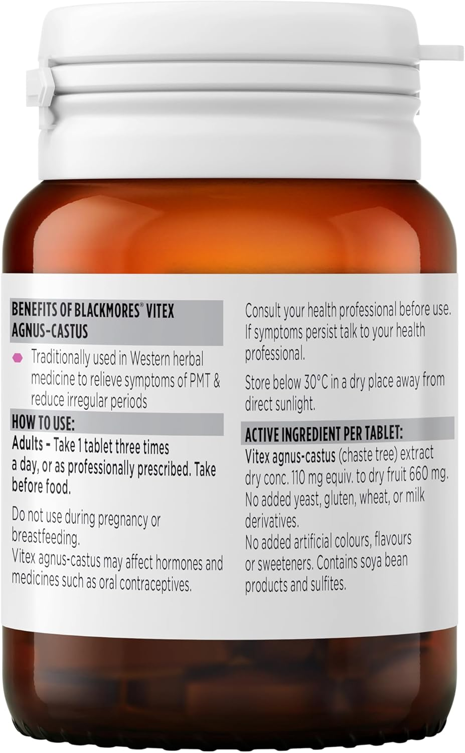 Blackmores Vitex Agnus Castus | Traditionally Used in Western Herbal Medicine to Relieve PMT Symptoms & Regulate Menstrual Cycles| 40 Tablets image number 3