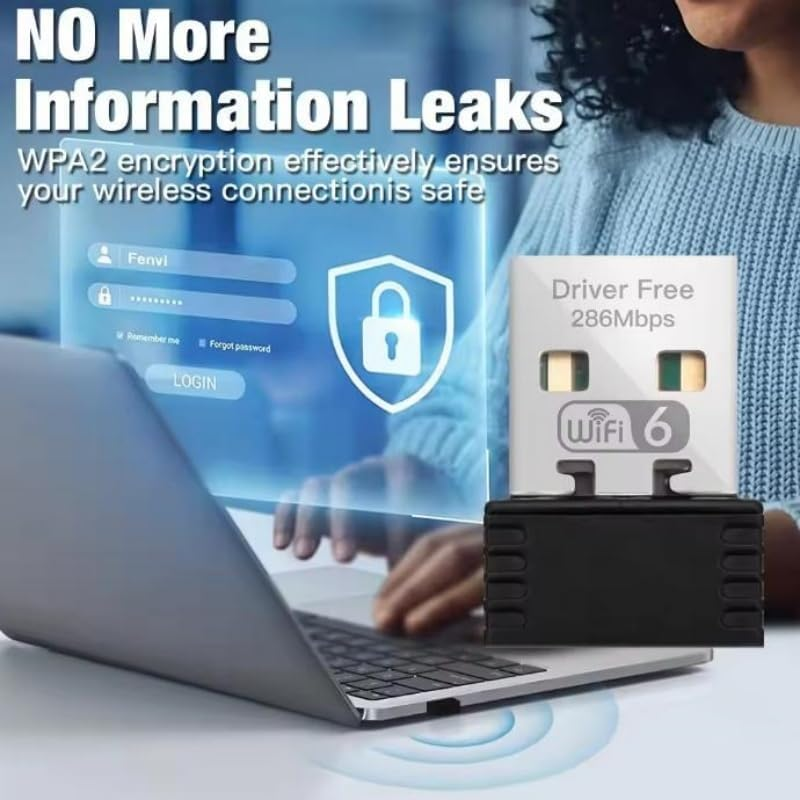 Wifi 6 Adapter AX286 Network Card Mini USB Dongle 2.4Ghz 802.11AX Signal Reception for PC Laptop Windows 10/11 Driver Free image number 5