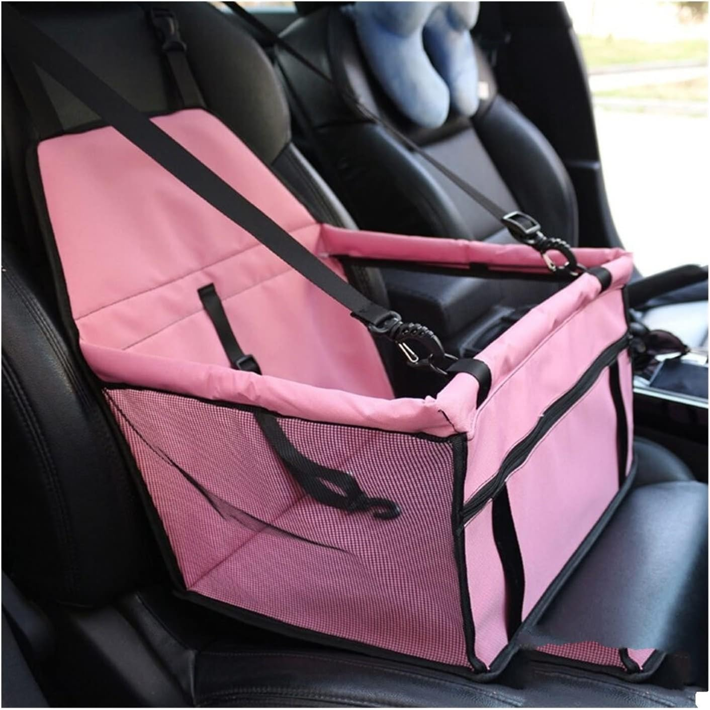 Dog Car Seat Cover Dog Car Seat Cover Folding Hammock Pet Back Bag Carry Small Dog Transport Dog Hammock(Color:Beige,Size:With Zipper) image number 3