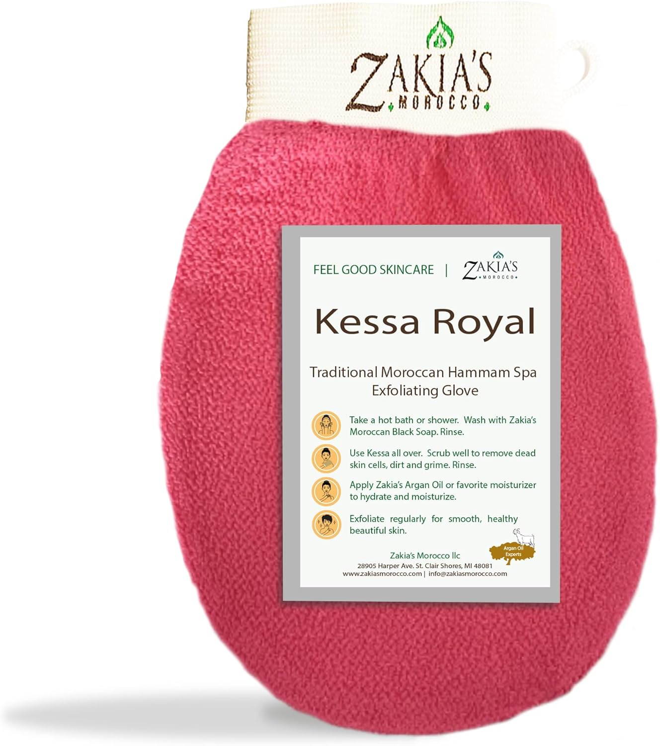 Original Kessa Exfoliating Glove -Value Pack (2Pcs) -Beige - Microdermabrasion at Home Exfoliating Mitts, Removes Unwanted Dead Skin, Dirt and Grime and Keratosis Pilaris. Great for Spray Tan Removal