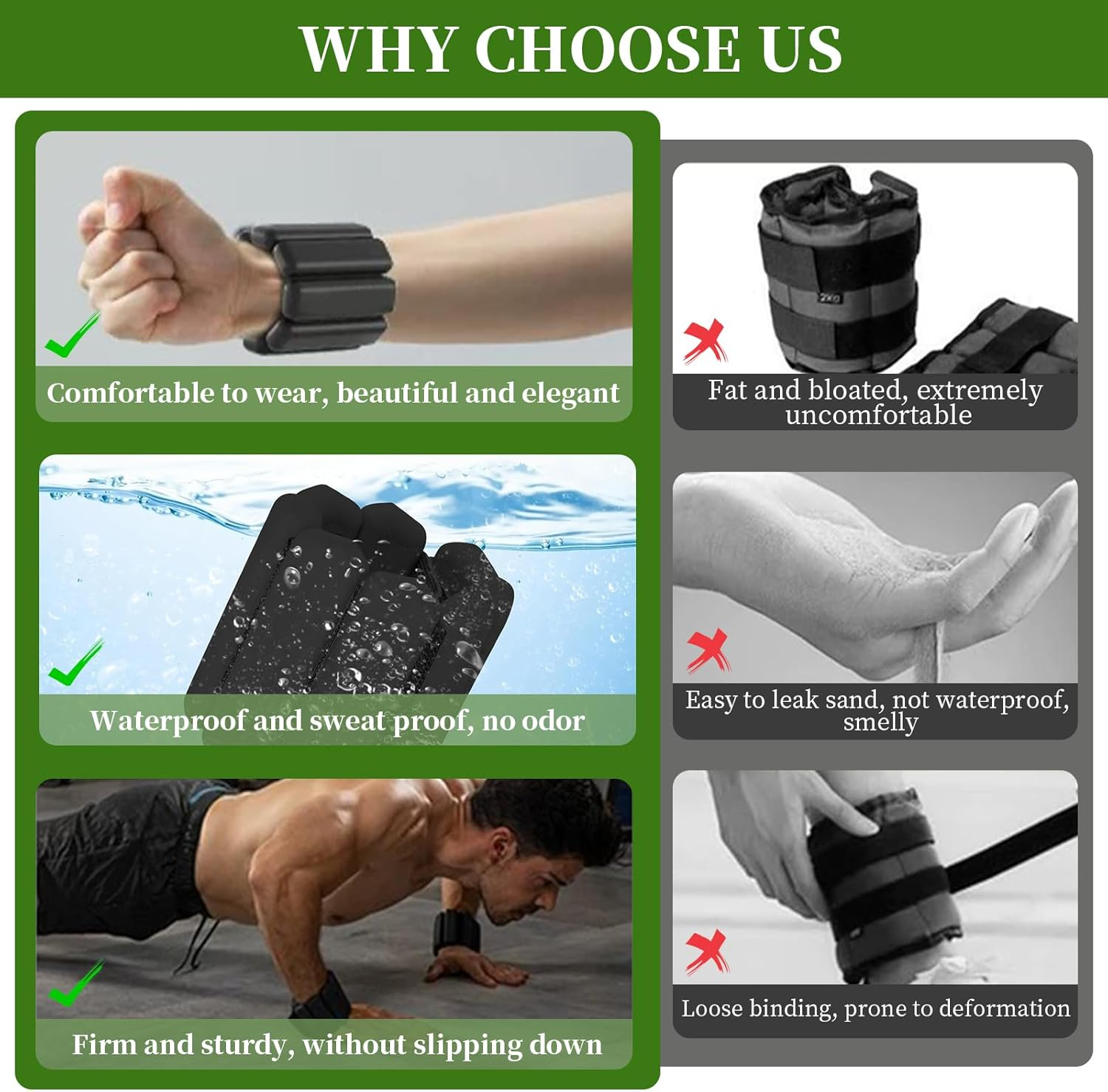 1 Pair Wrist Ankle Weights Set (1Lb/Pcs) Workout Resistance Weight Durable Silicone Wrist Bracelets Aerobics Strength Training for Exercise Pilates Jogging Yoga Aerobics Strength Training - Pink image number 6