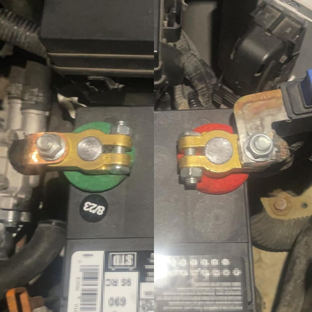 Starwood Brass Battery Terminal Connectors, Heavy Duty Top Post Battery Clamp Set for Marine, Car, Boat, RV Vehicles (1 Pair) image number 3