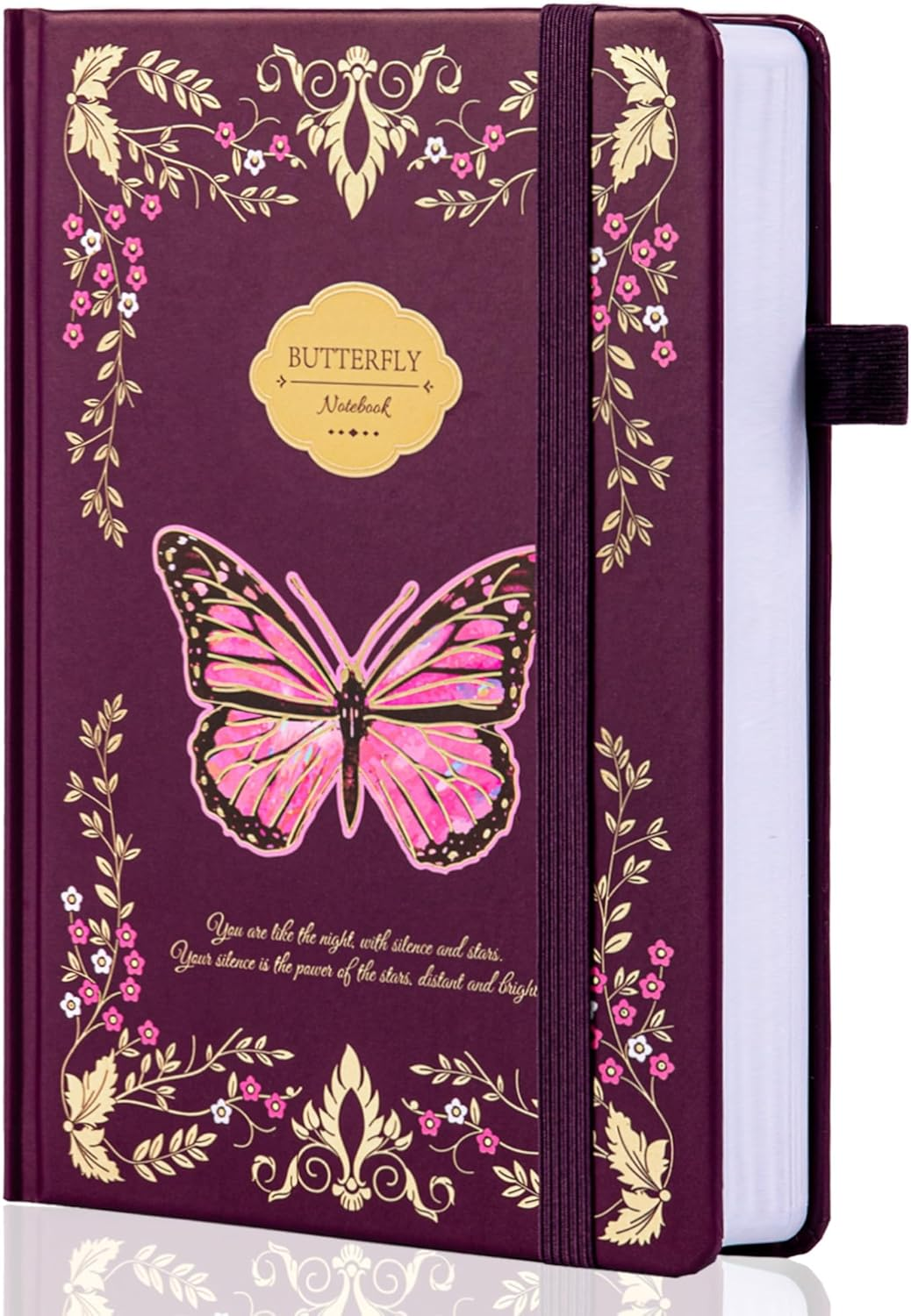 TIEFOSSI Butterfly Journals for Women Men, College Ruled Journals for Writing, Lay Flat Notebook,320 Numbered Pages A5 Journaling