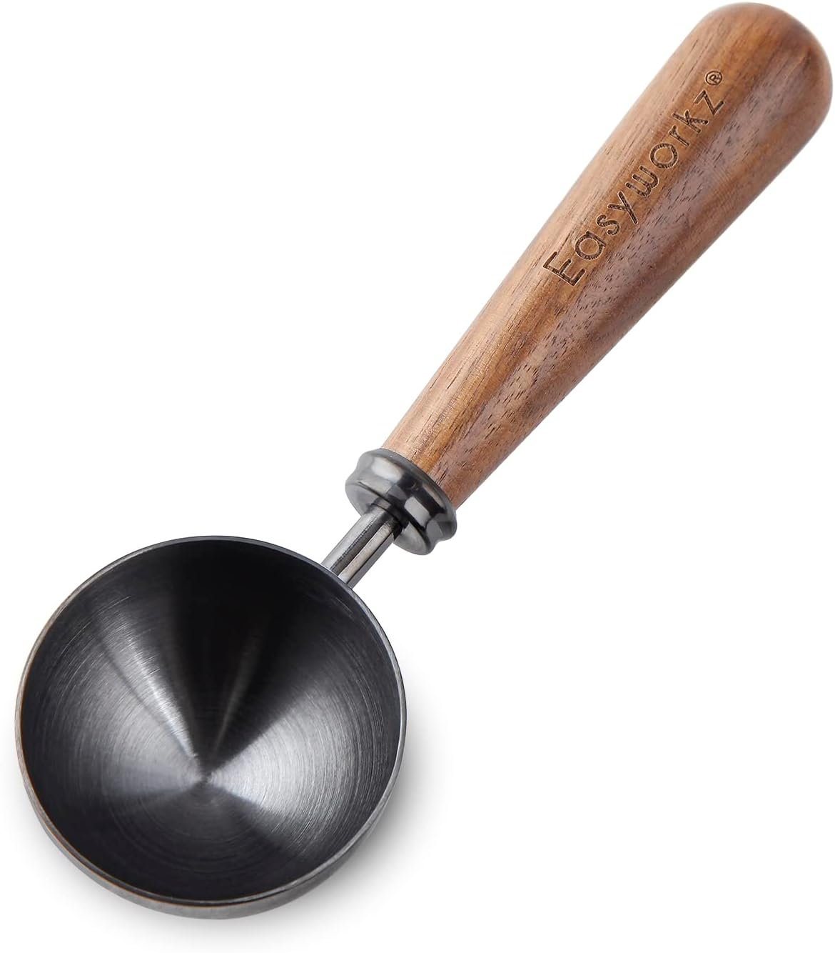 Easyworkz Retro Stainless Steel Coffee Spoon with Black Walnut Handle,10G Measuring Spoon (Brushed Gold)
