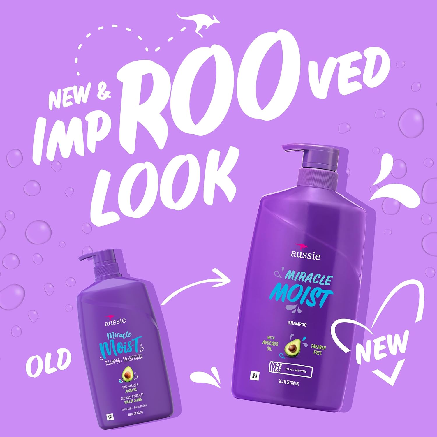 Aussie Miracle Moist Shampoo without Avocado & Jojoba for Dry Hair , 26.2 Fluid Ounce