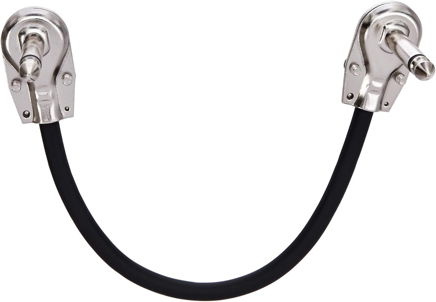 Amazonbasics 1/4 Inch Guitar Patch Cable - Right Angle, 15.2 Cms Length, Pack of 6