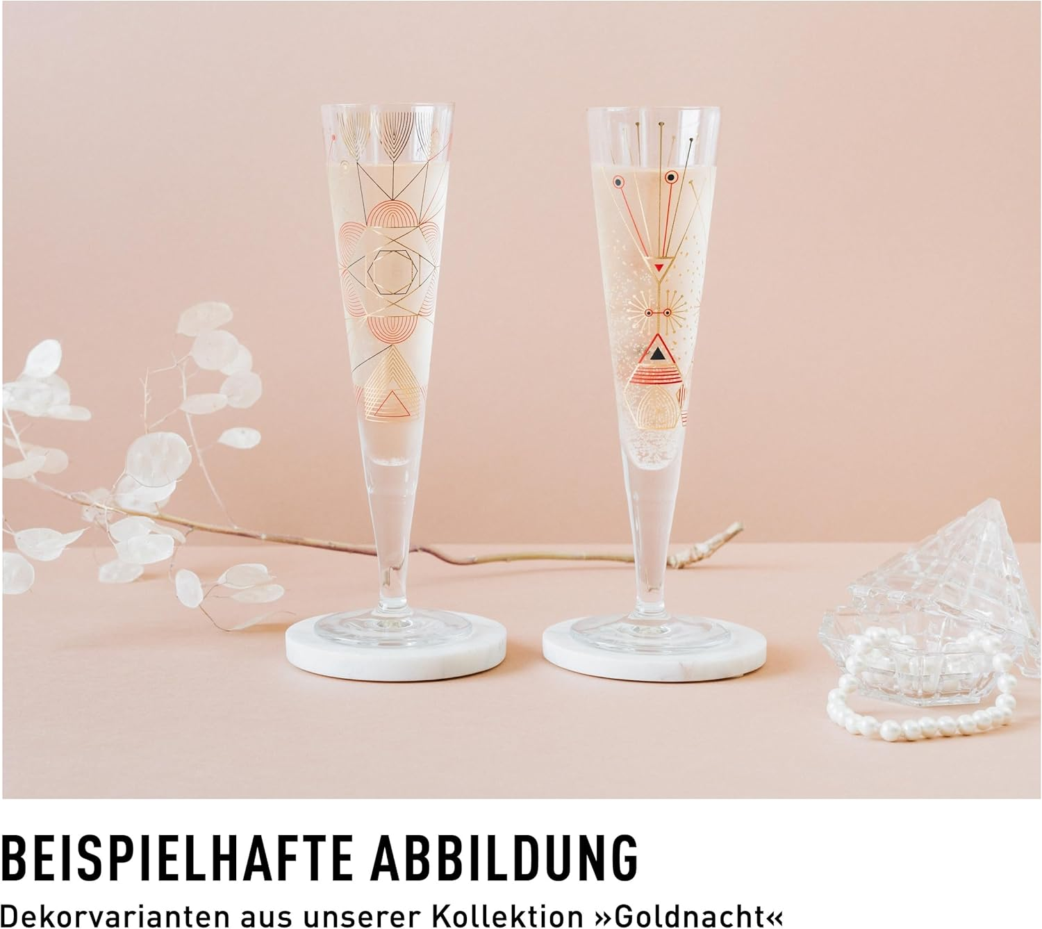 RITZENHOFF Goldnacht No. 44 1071044 Champagne Glass 200 Ml Designer Item with Real Gold Made in Germany image number 1