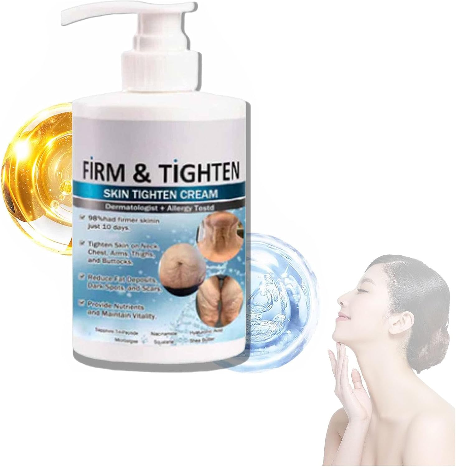 Aeehfengf Firm Tighten Skin Tighten Cream,Firm and Tighten Skin Cream,Aeehfengf Skin Firming Cream,Skin Tightening Cream,Anti-Aging Neck Cream,Skin Firming Protein Cream,Elastin Moisturizer (2Pcs)