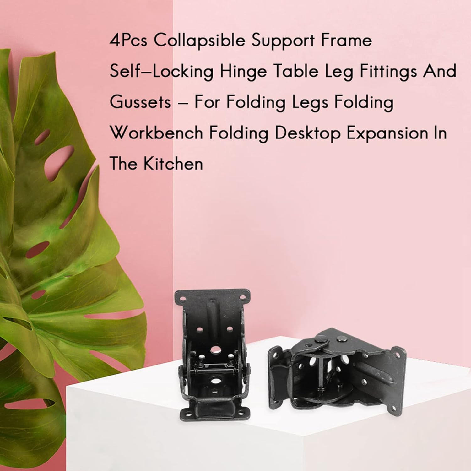 4Pcs Support Frame - Locking Hinge Table Leg Fittings and Gussets for Folding Legs, Workbench, Desktop Expansion in the Kitchen