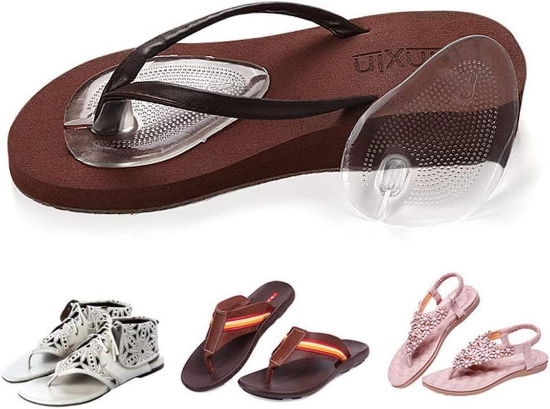 8Pcs Silicone Gel Thong Sandal Cushions Pads Flip Flop Toe Thong Protectors Pads Non-Slip Forefoot Pads,Thong Sandal Silicone Toe Protectors Anti-Slip Forefoot Cushions Gel Cushion Pads image number 2