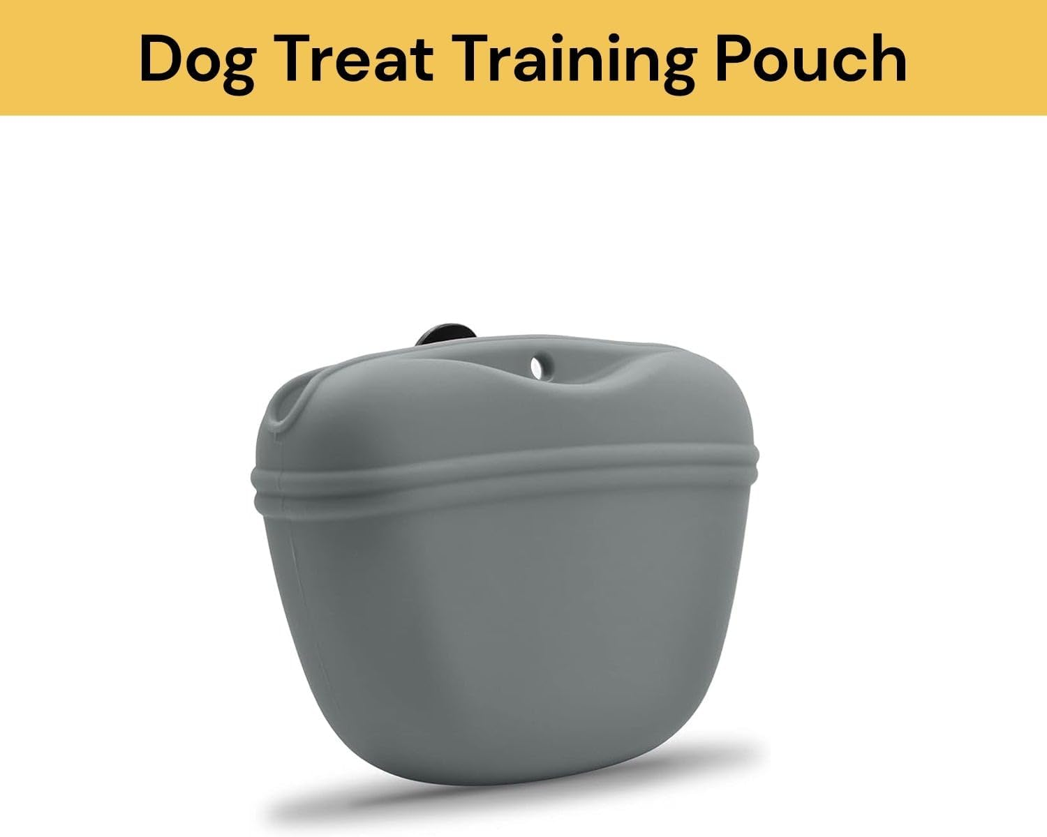 EZONEDEAL Silicone Dog Treat Pouch, Puppy Training Pouch, Clip on Portable Training Container, Small Training Bag-Portable Dog Treat Bag for Leash with Magnetic Closure Buckle Closing and Waist Clip (Grey) image number 5