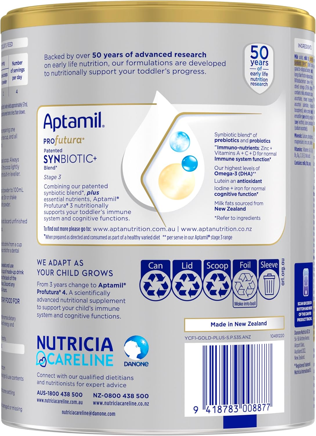 Aptamil Profutura 3 Premium Toddler Milk Drink, Rich in Omega-3 DHA and Essential Nutrients, Toddler Formula with Synbiotic Blend, Easy to Prepare, from 1 Year, 900G image number 2