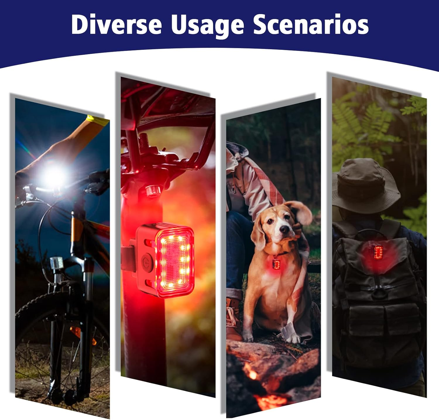 Powerful Rechargeable Bike Light Set - Smart Multi-Modes Ultra Bright Bicycle Front and Rear Lights with Spot & Flood Beams, Waterproof Headlight Taillight Set for Mountain, Road, Kids & City Bicycles image number 1