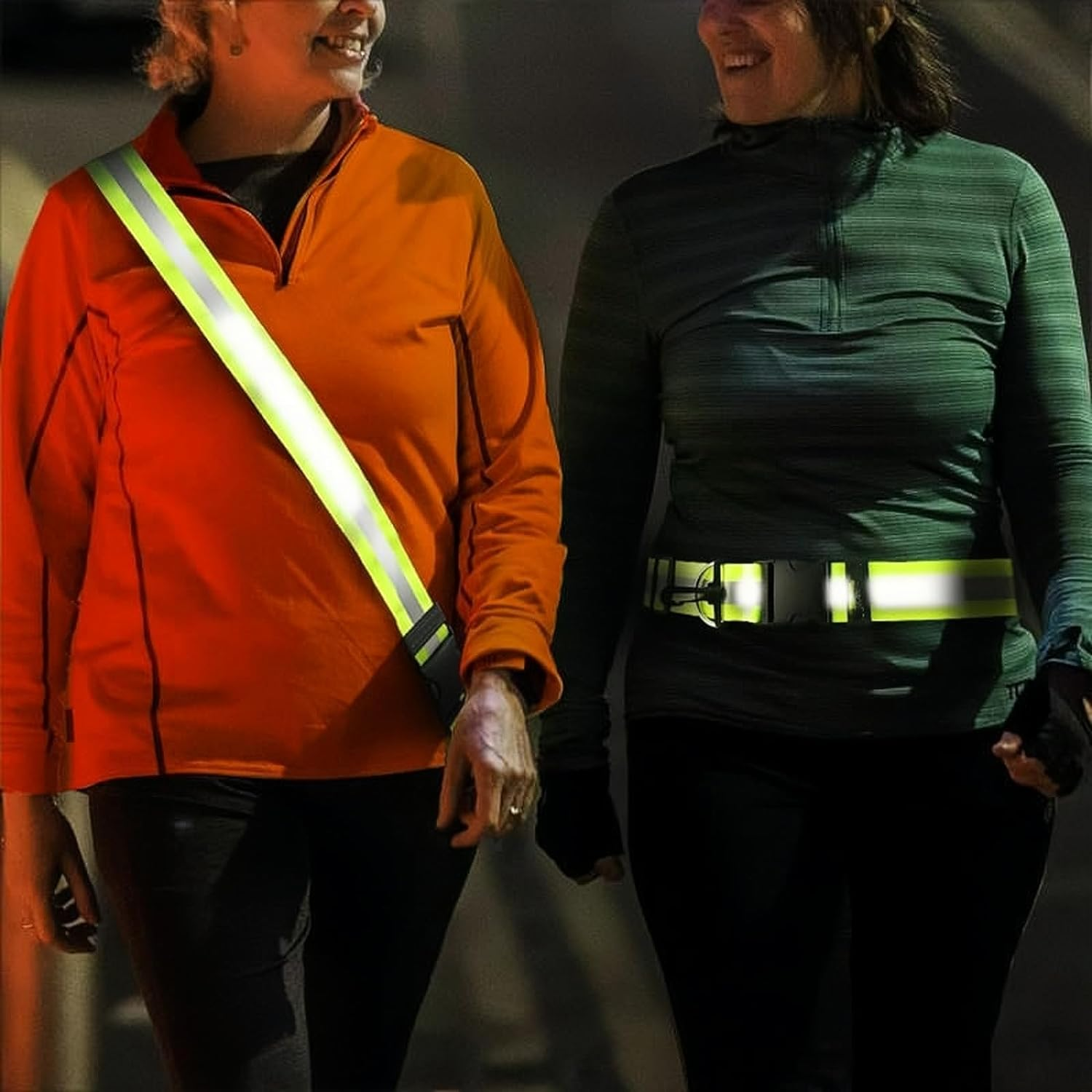 Reflective Running Gear - High Visibility Safety Reflective Sash with Quick Release Buckle for Outdoor Running Cycling Hiking Walking(Green) image number 1