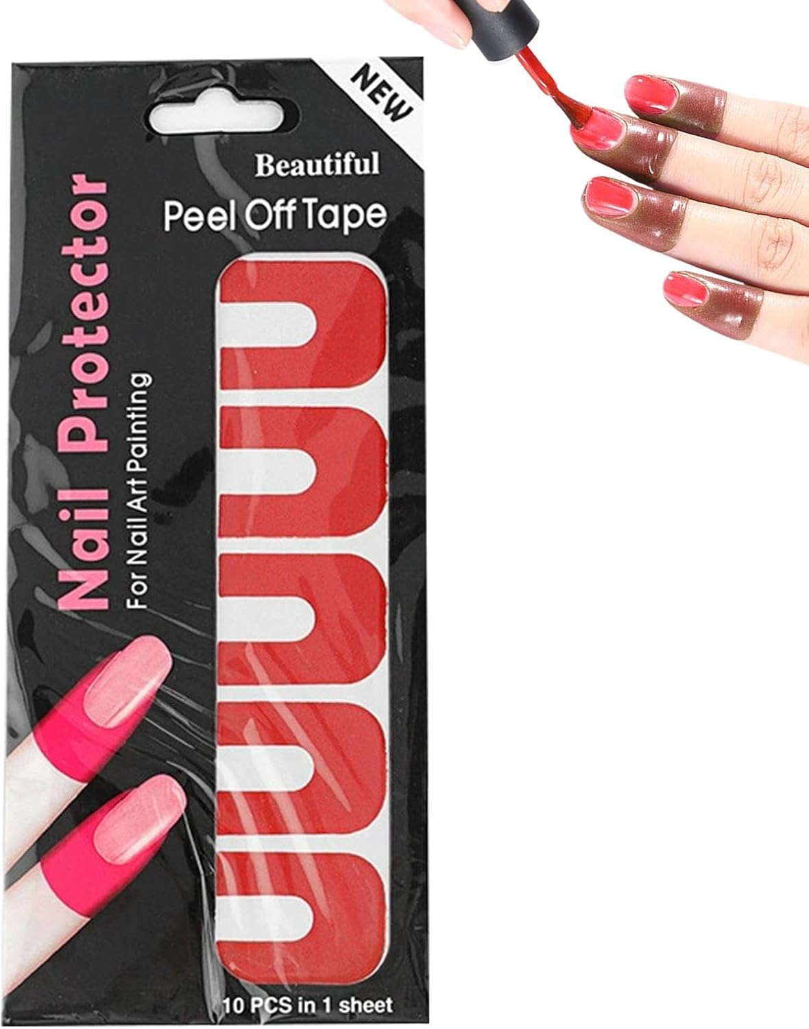 Nail Skin Protector | U-Shape Soft Nail Guards for Polish,Spill Proof Stickers, Peel off Nail Stickers, Nail Tape for Fingers image number 6