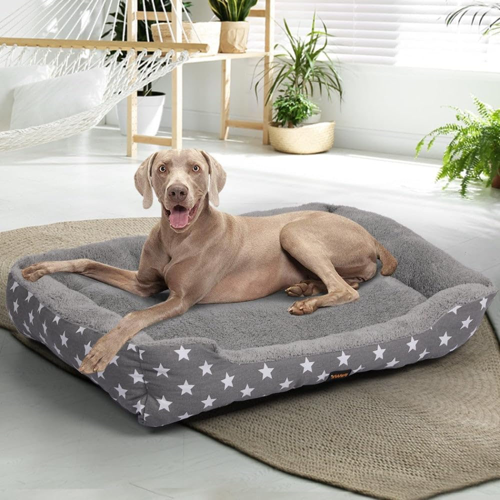 Pawz Deluxe Soft Cushion Lining Warm Kennel Star Bed for Dog, X-Large, Grey image number 4