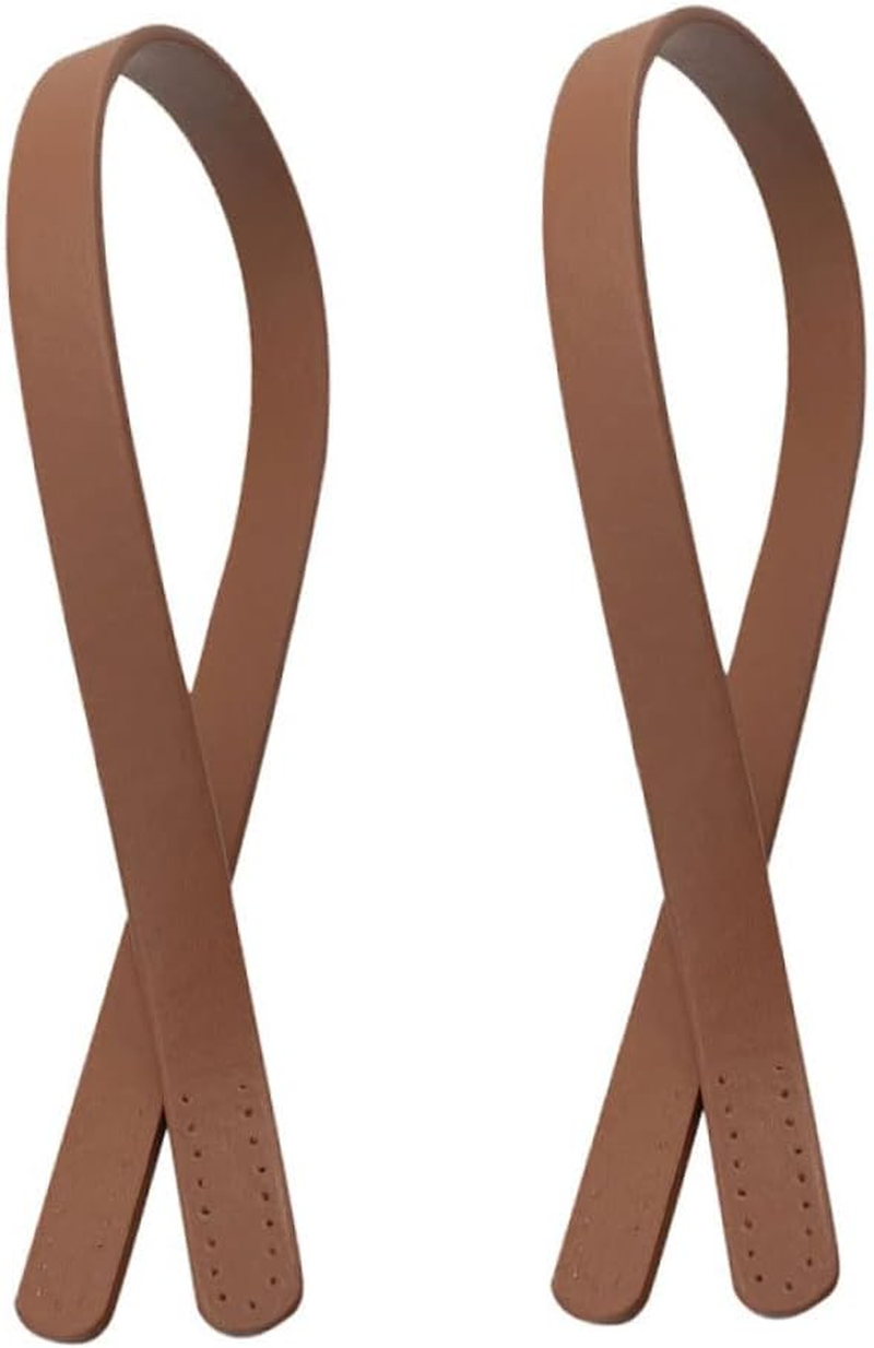 TEHAUX 4Pcs Pu Leather Bag Strap Replacement Handbag Belt for Women Ladies DIY Tote Bag Strap Porous Handstitch image number 7