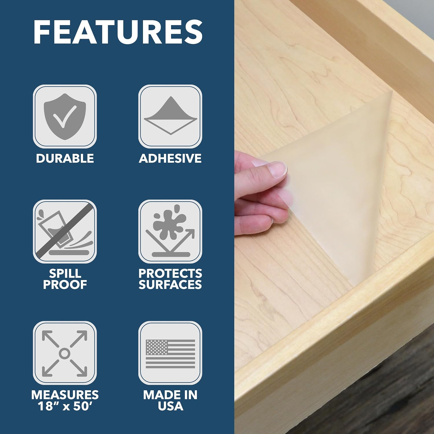 Con-Tact Brand Clear Cover Adhesive Covering, Clear, 18" X 50 Ft, Matte image number 2