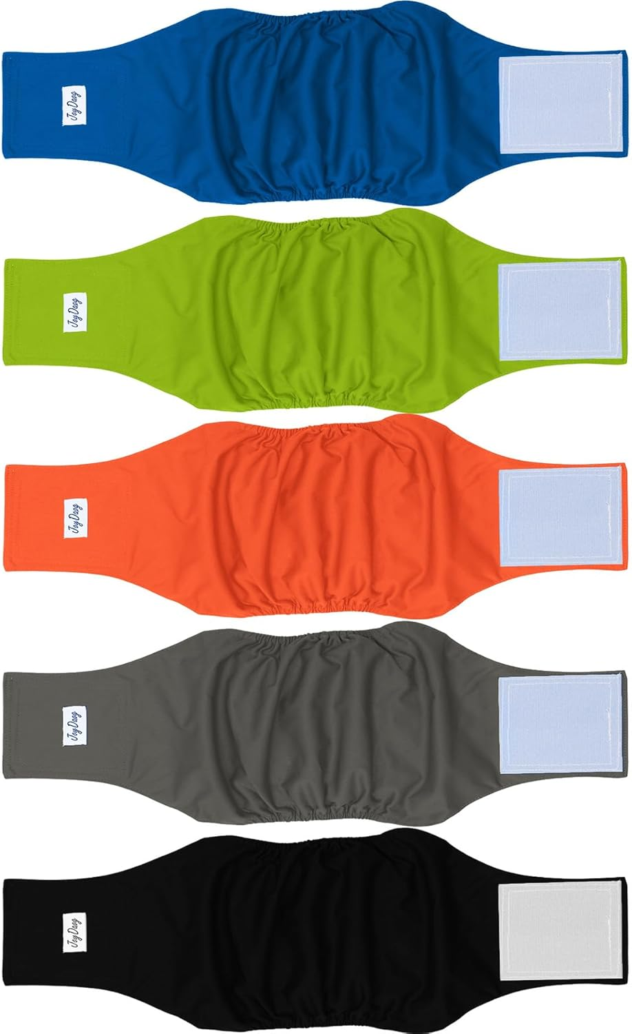 Joydaog Reusable Belly Bands for Dogs,5 Pack Premium Washable Dog Diapers Male Puppy Nappies Wrap,S