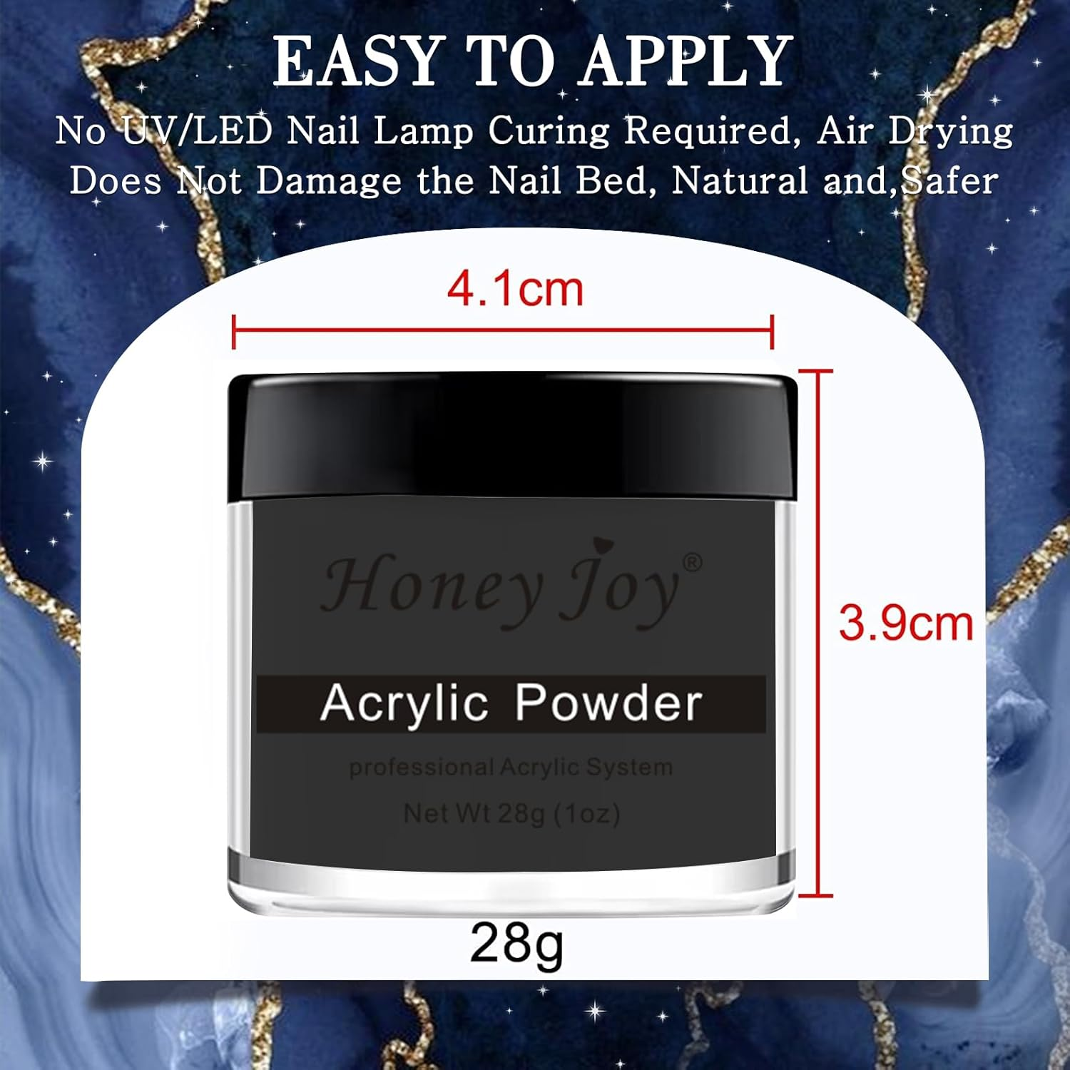 28G/Box Acrylic Powder Professional White Clear Black Nude Acrylic Nail French Manicure Powder for Nail Extension Acrylic Nail System,Hj-Nap016 (Black) - Black image number 4