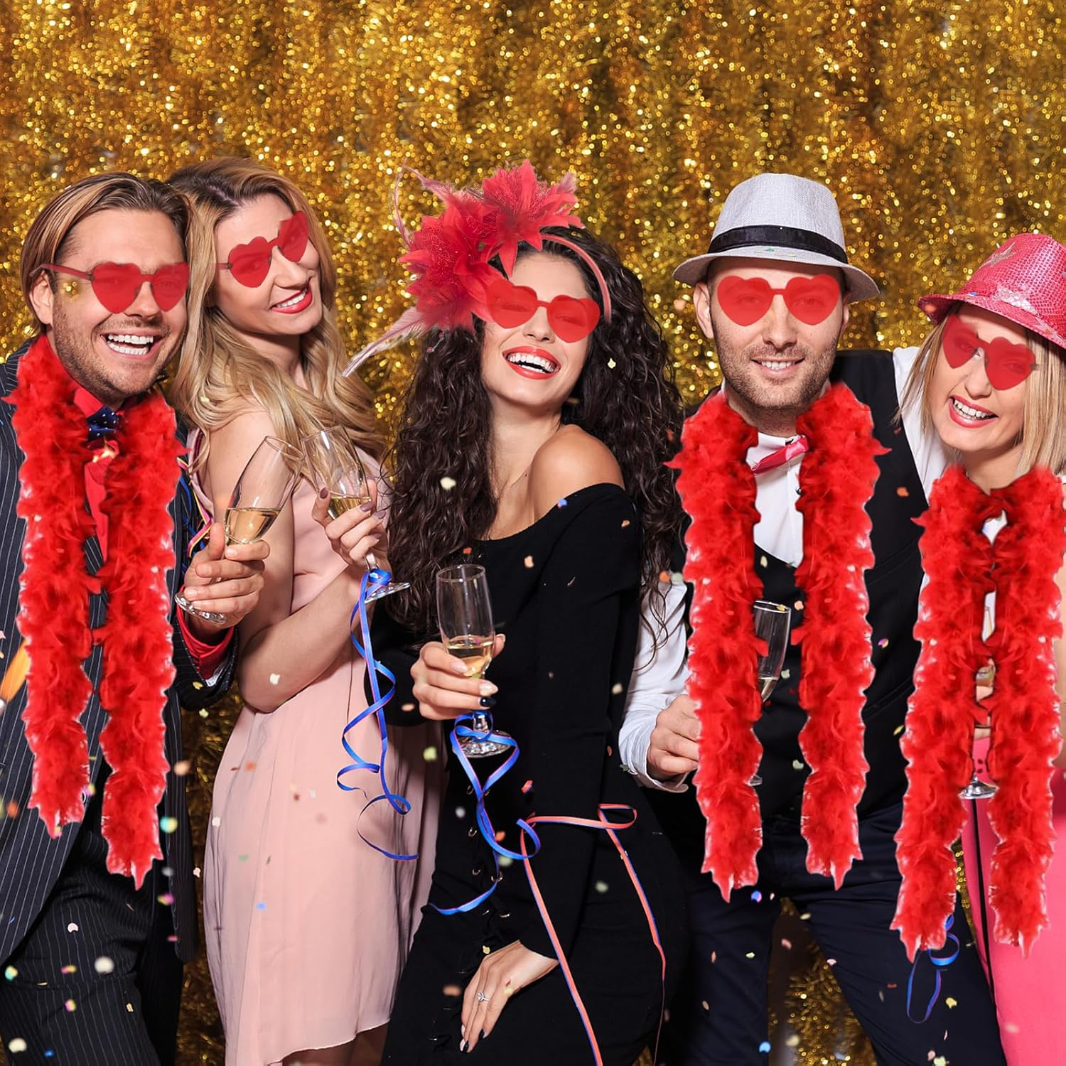 PMELCXD Women'S Feather and Carnival Headband &ndash; Women'S Hair Accessories and Dress Years with Red Headband, Accessories Years Woman Carnival Style image number 2