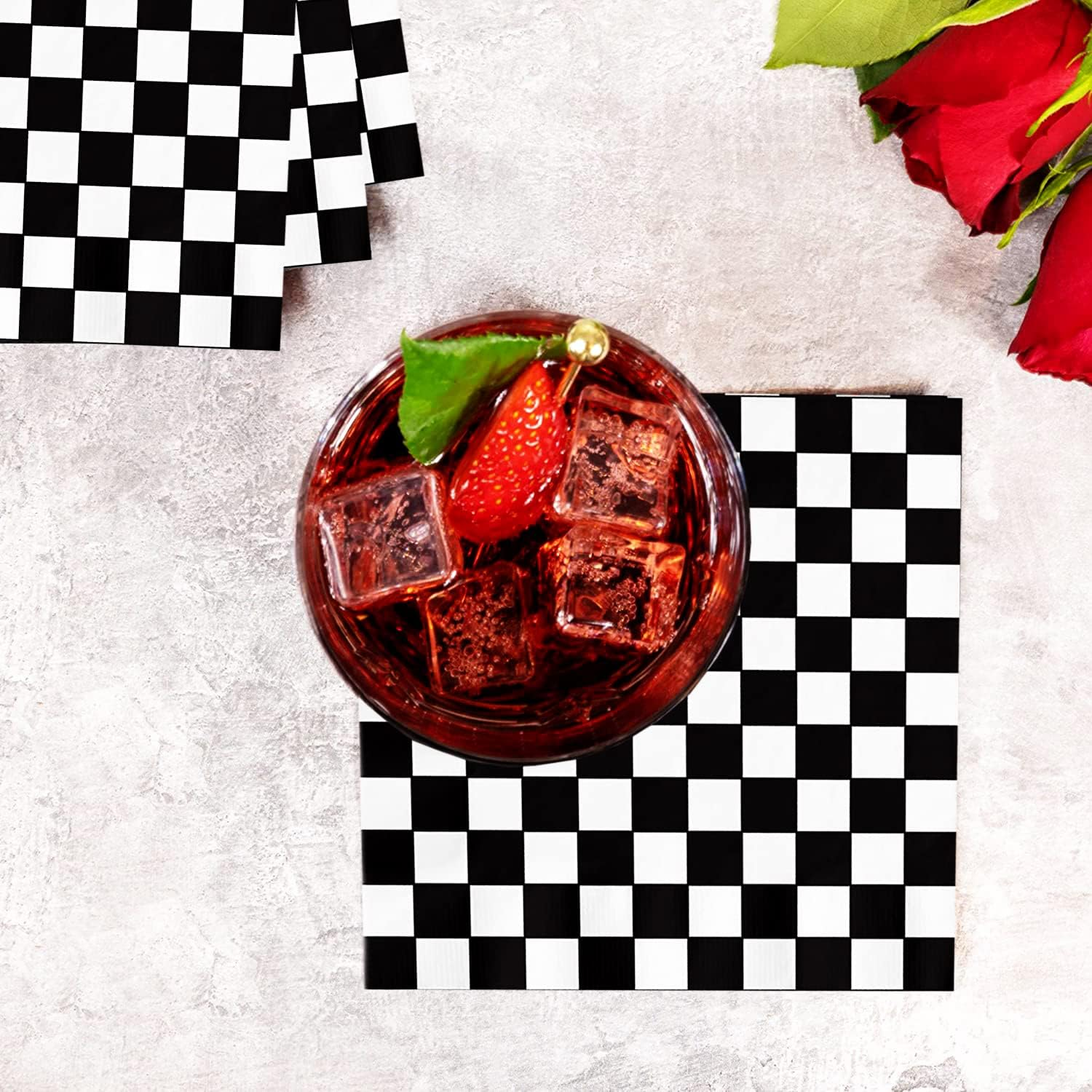 40Pcs Checkered Flag Napkins Race Car Birthday Party Supplies Disposable Racing Party Napkins Black and White Dessert Paper Napkins for Baby Shower Racing Themed Party Decorations Favors image number 6