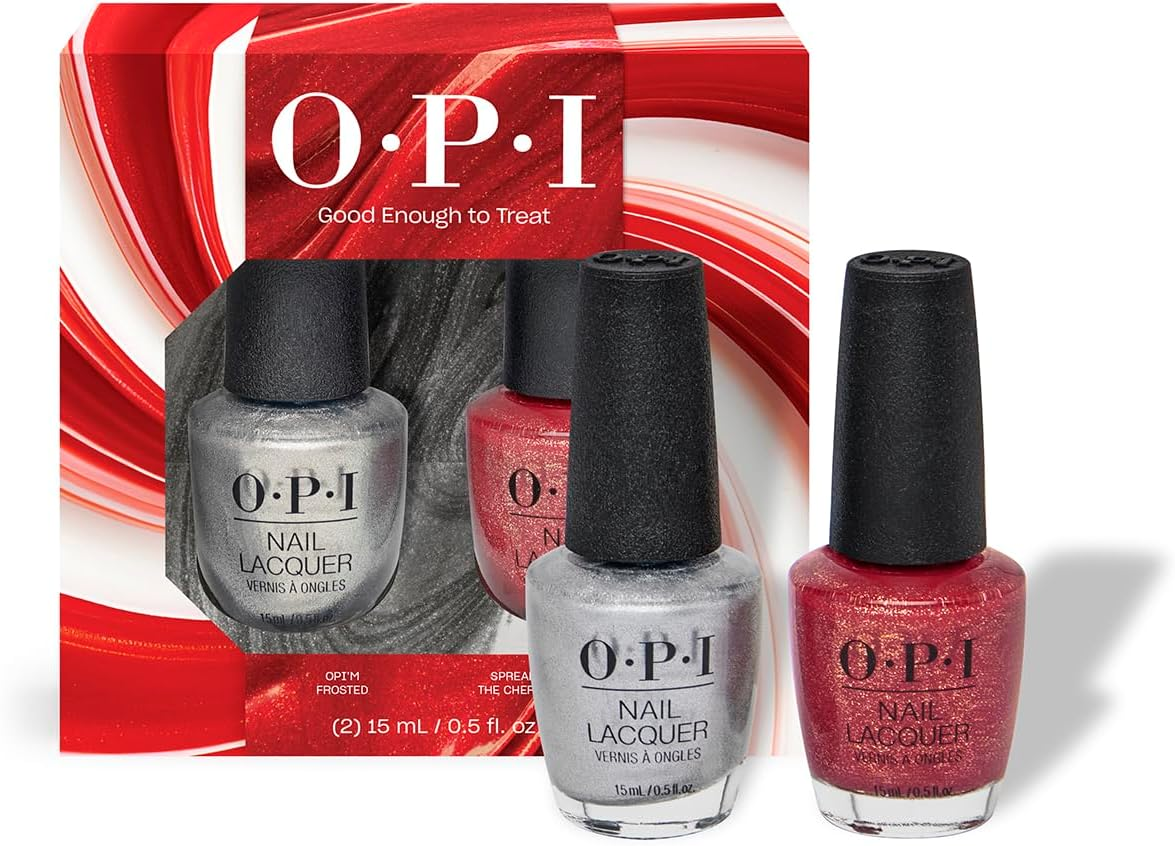 OPI Nail Polish, Good Enough to Treat Holiday 2025 Collection, for up to 7 Days of Wear, Nail Lacquer Duo Pack