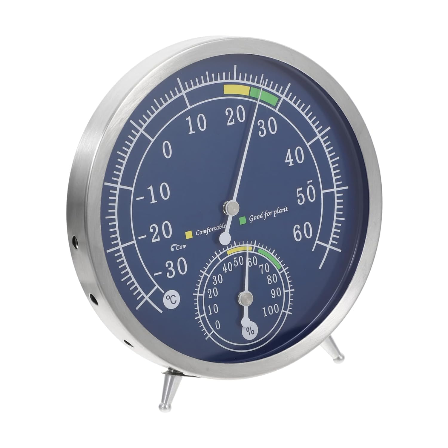 TEHAUX Indoor Outdoor Thermometer Hygrometer with Accurate Temperature Humidity Measurement Stainless Steel Analog Gauge for Sauna Home Garden Use Monitor image number 4