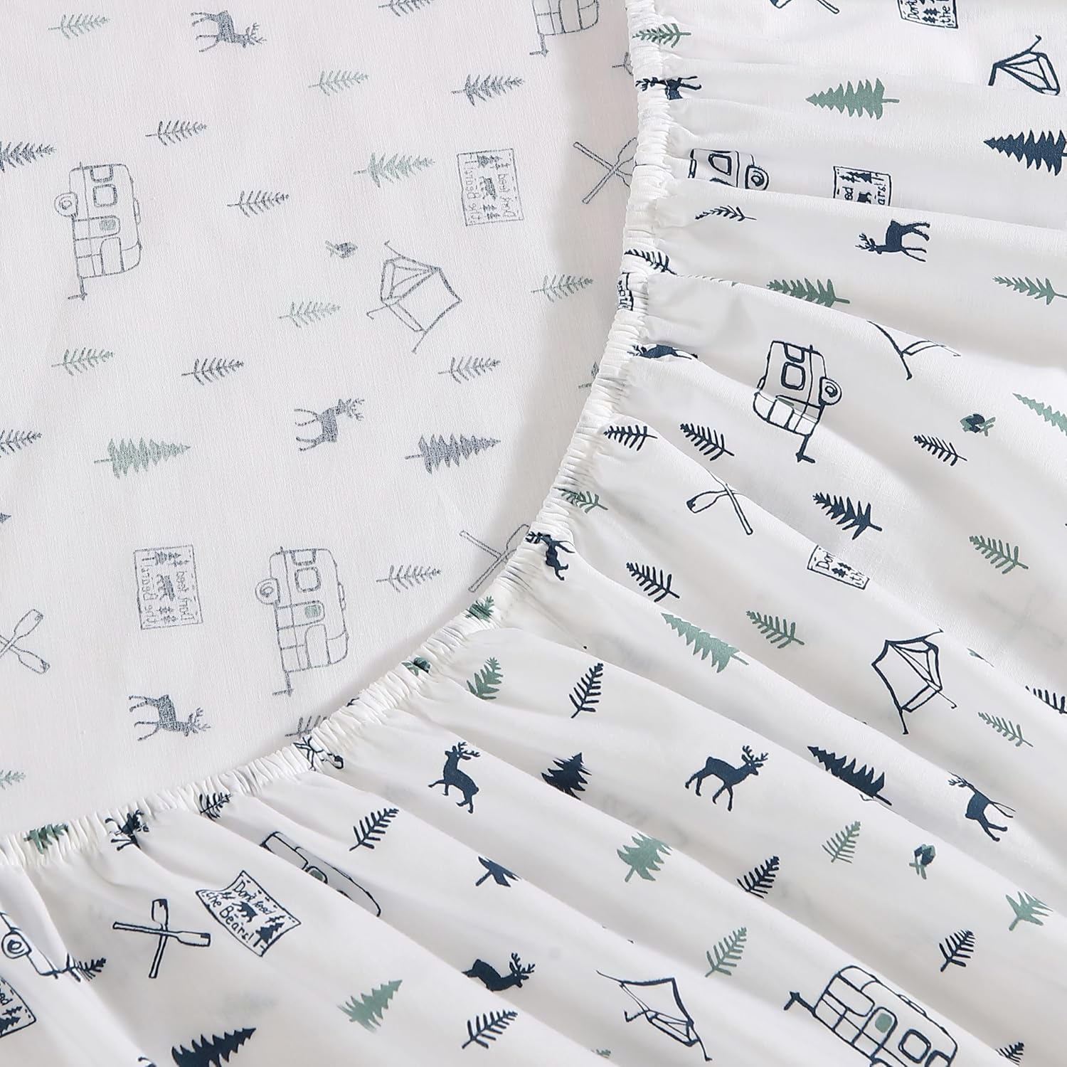 Eddie Bauer - Queen Sheets, Cotton Percale Bedding Set, Crisp & Cool Home Decor (Campout Dark Blue, Queen) image number 1