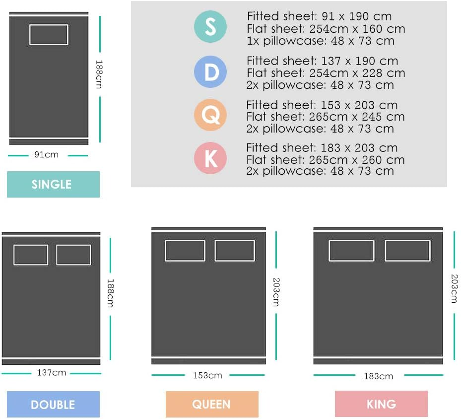 2000TC Bamboo Cooling Ultra Soft Breathable Sheet Set (Ocean Blue, King Single)