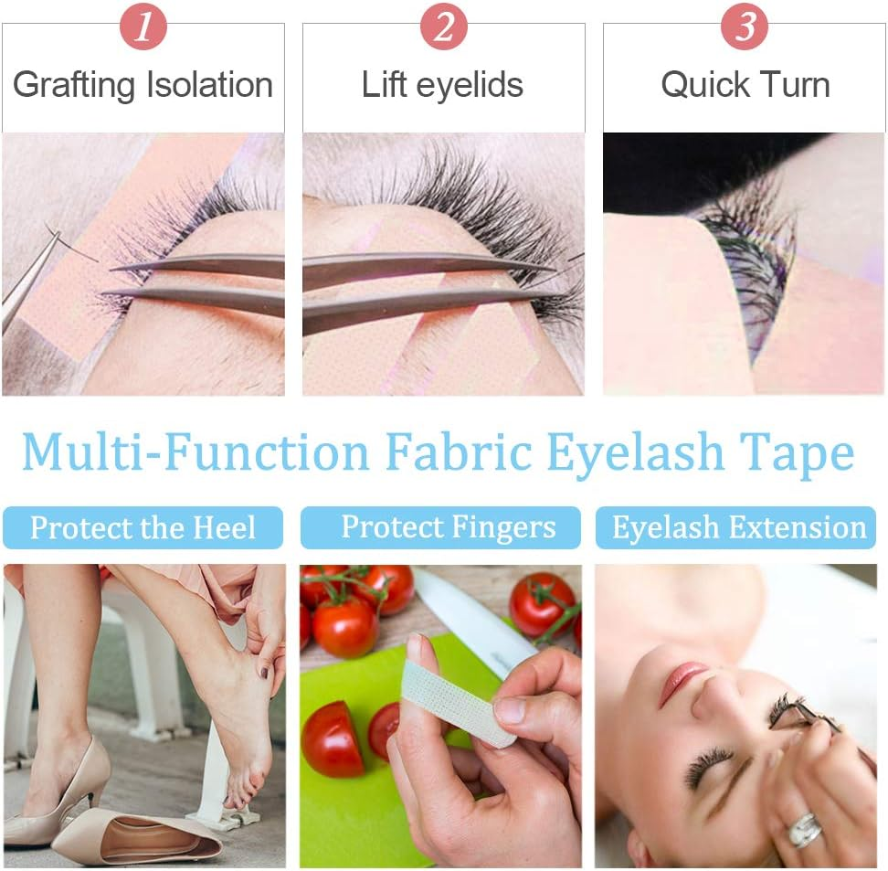 EBANKU 6 Rolls Breathable Blue Eyelash Extension Tape - Micropore Fabric under Eye Tape for Lash Extension Supply image number 5