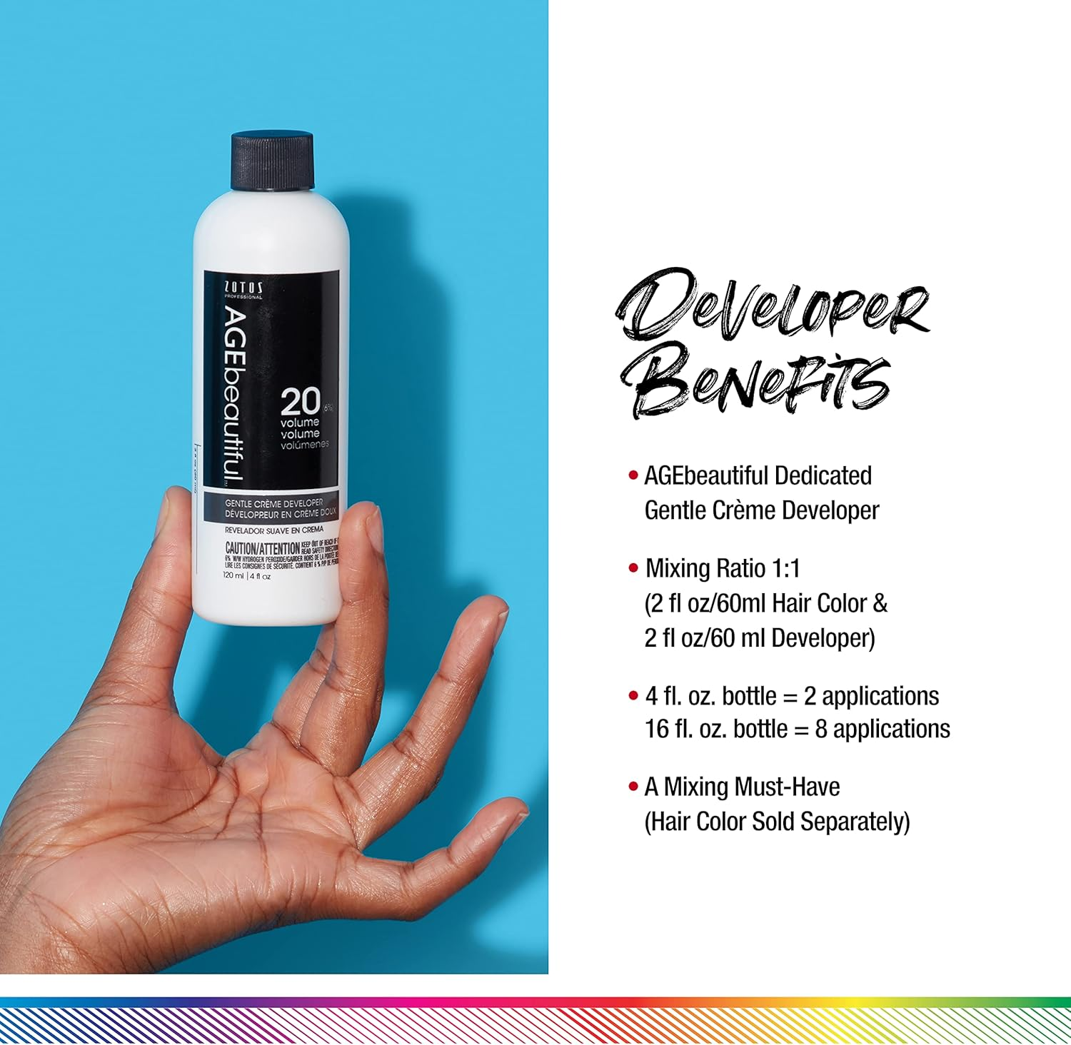 Agebeautiful 20 Volume (6%) Gentle Creme Developer Gentle Creme Hair Developers | for Professional Salon Coloring | Long Lasting Color | Gray Coverage