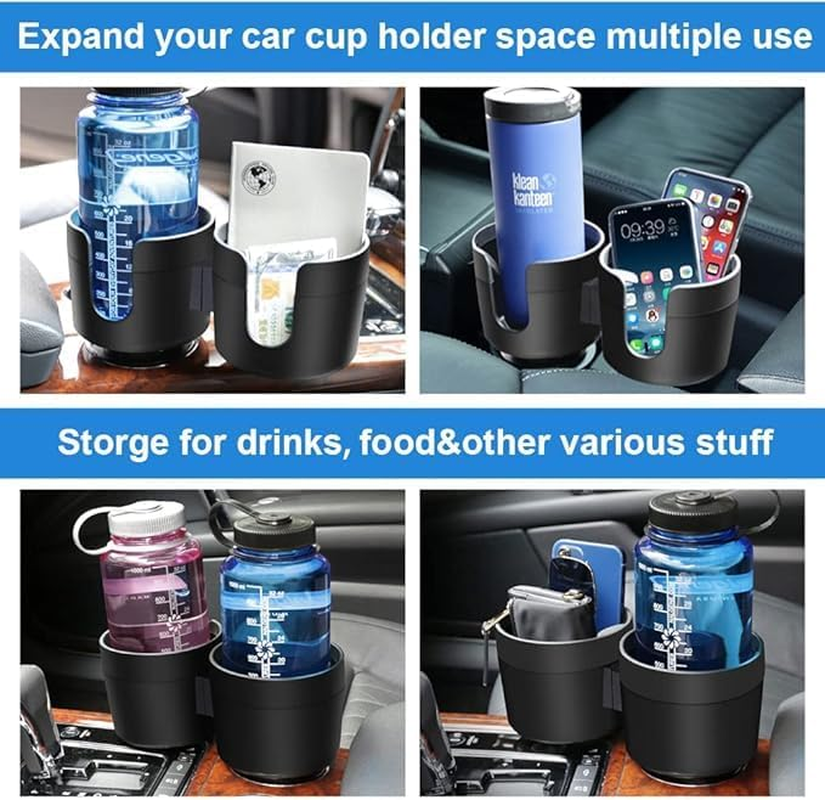 2-In-1 Multi-Functional Car Cup Holder Extender, Expandable Base Cup Holder Organizer, Adjustable Base, Suitable for Beverages/Phones/Wallets, Universal for Cars/Trucks/Golf Carts image number 1