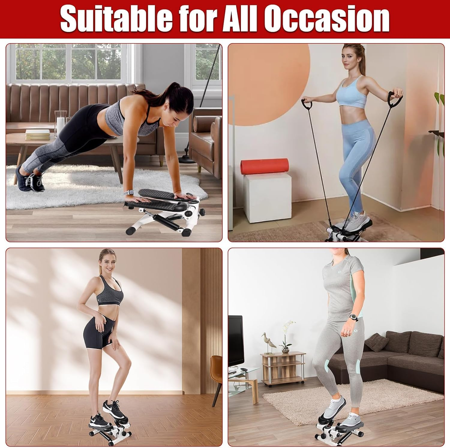 Stepper Silent and Compact Foot Fitness Equipment for Aerobic and Strength Training Digital Display Waist Shaping Weight Loss Fat Burning Max Capacity 125Kg Indoor Use image number 2