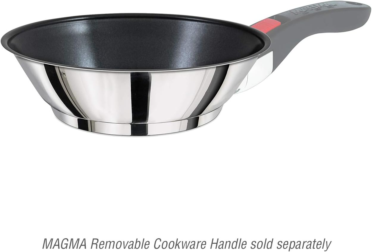 Magma A10-369-2-IND Wok/Saut&eacute;/Omelette Pan, Induction Cook-Top, Stainless Steel with Ceramica Non-Stick image number 4