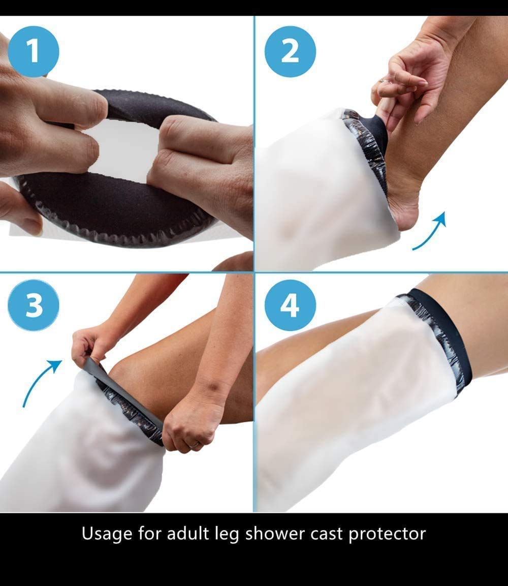 Waterproof Leg Cast Cover for Shower,Adult Full Leg Cast Shower Protector,Watertight Protection to Broken Leg, Knee, Foot, Ankle Wound, Burns Reusable image number 1