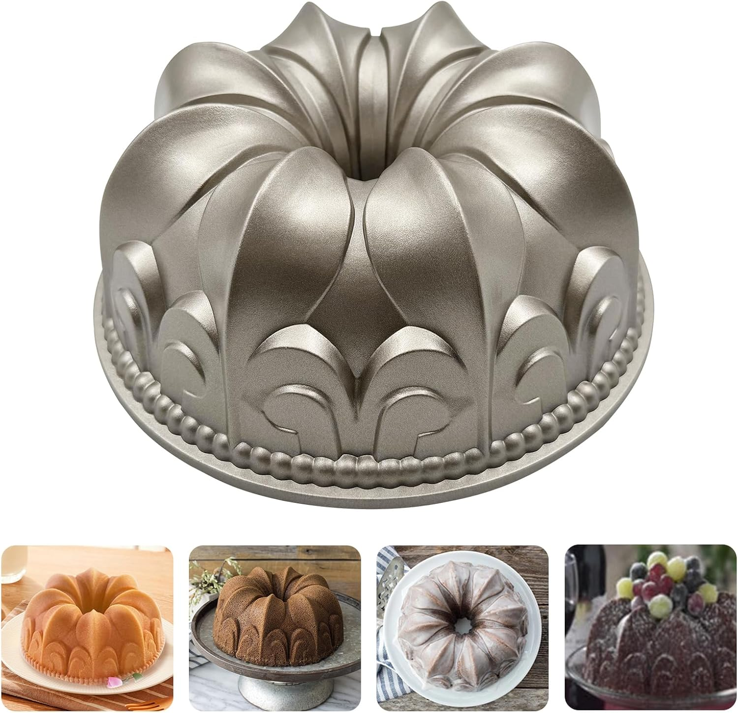 Charlotte Cake Mold, 9 Inch Cake Pan Aluminium Kitchen Accessories Decoration Christmas Wedding Valentine&rsquo;S 3D Charlotte Cake Pan (Flower Shape)
