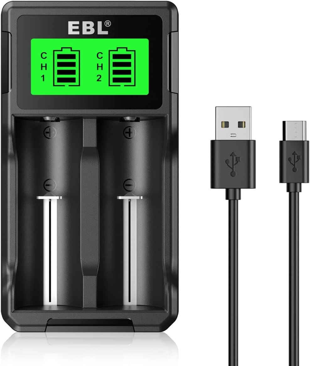 EBL Universal 18650 Battery Charger for 3.7V Lithium Ion Rechargeable Batteries 26650 22650 18650 18490 18350 17670 16340 (RCR123) 14500 and 1.2V Ni-Mh Ni-Cd Rechargeable C AA AAA Batteries image number 1