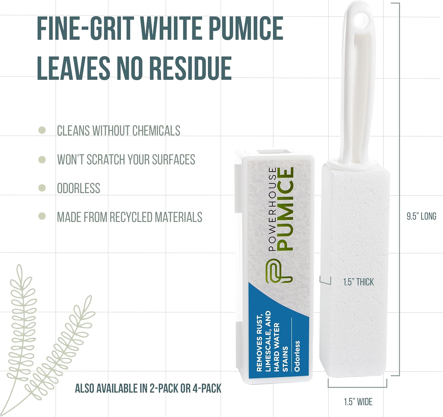 Pumice Cleaning Stone with Handle - High Density, Sturdy, Fine Grit image number 4