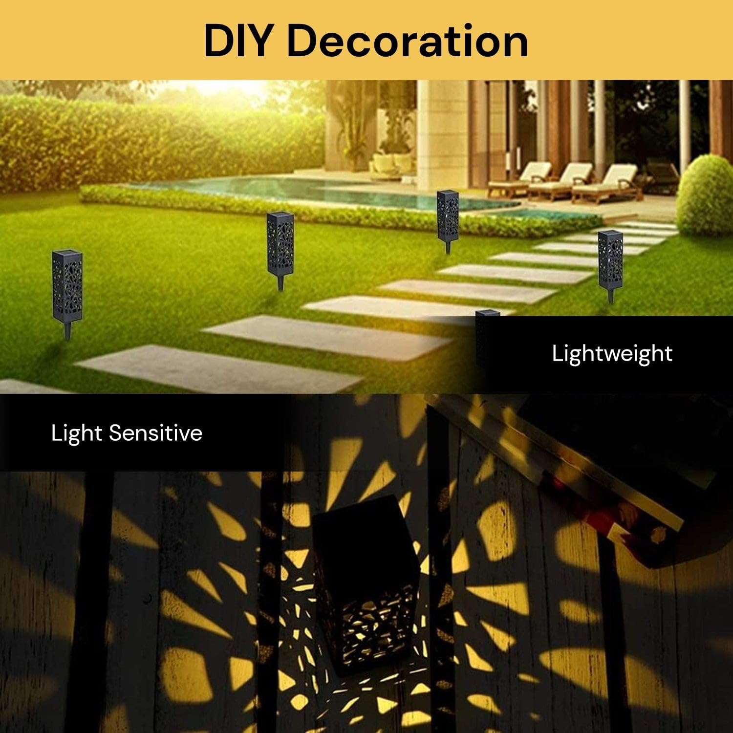 EZONEDEAL 6Pcs Solar Outdoor Lights for Garden, LED Solar Lights Outdoor Waterproof, Decorative Landscape Lamps. Waterproof LED Lights with Longer Life Path Light, Landscape, Path, Yard, Patio