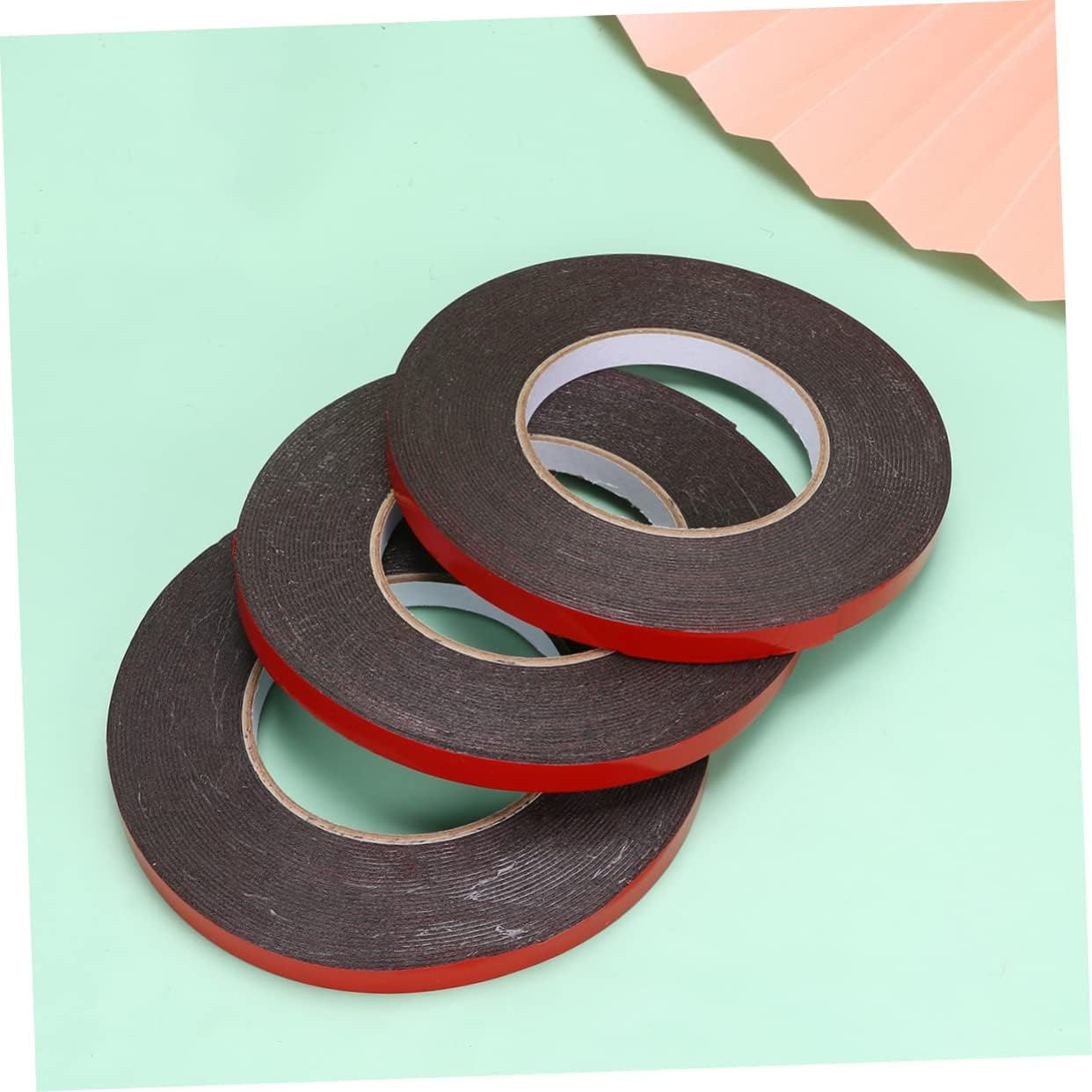 TEHAUX Pe Double-Sided Adhesive Tape 5Pcs Weatherproof Red Foam Mounting Seal Strip 10Mm X 10M X 1.0Mm Thick for Automotive and Decorative Trim image number 3