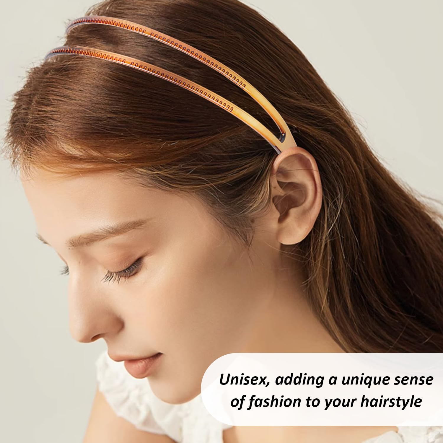 2 Pieces with Teeth Headbands, 2 Pieces Made of Plastic Hair Pins, Simple and Fashionable, Universal for Men and Women, Non-Slip Headwear, Creative Multifunctional Hair Accessories image number 5