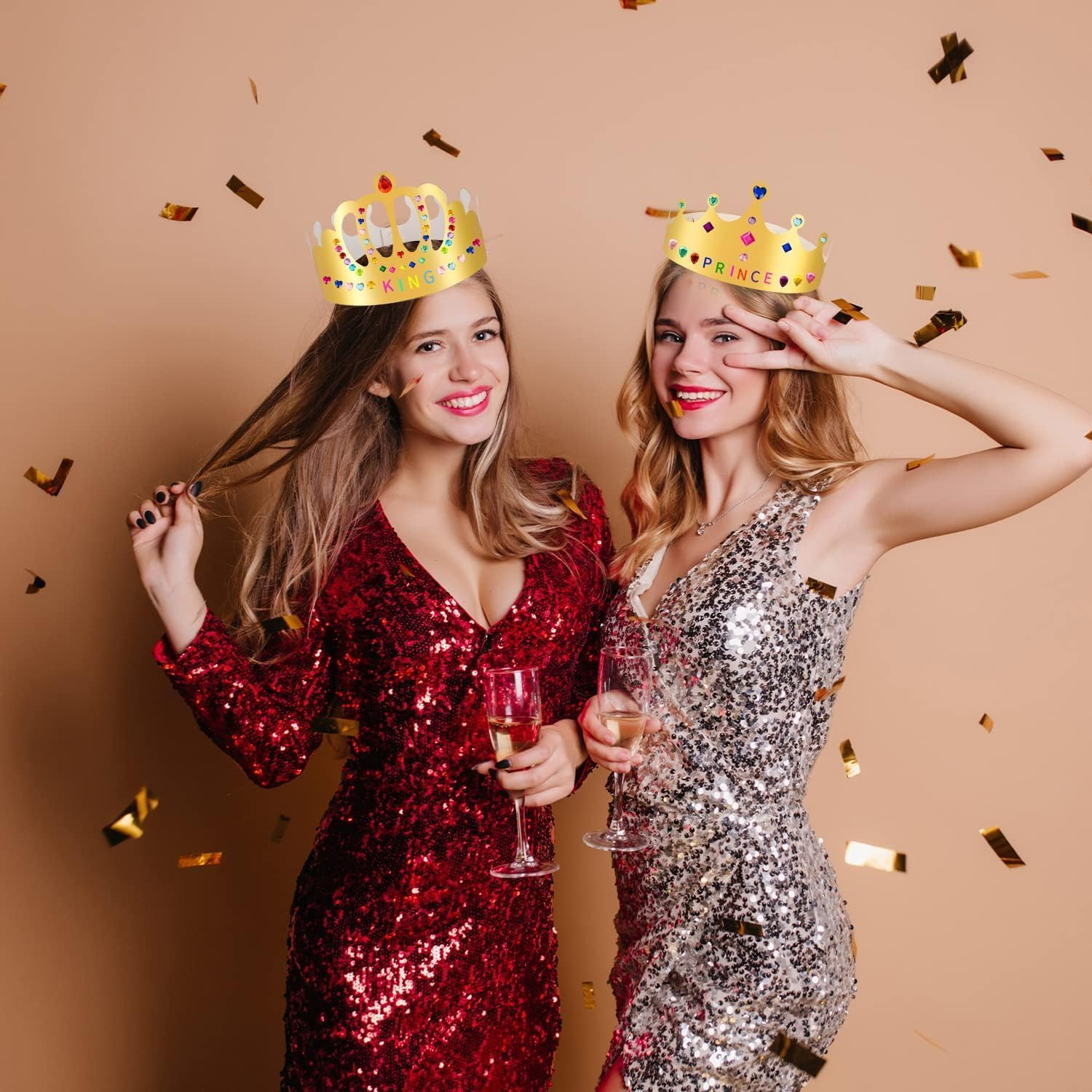 Gold Paper Crowns, DIY Golden King Crowns Craft to Decorate, Paper Prince Princess Crown Hats for School Classroom Birthday Celebration image number 4