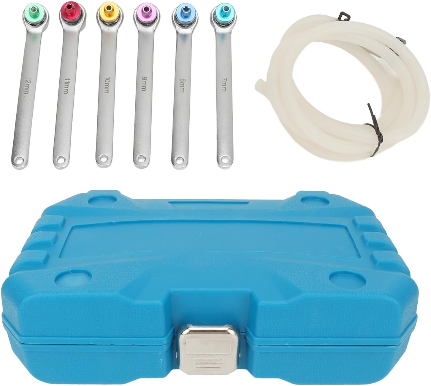 Brake Bleeder Wrench Set, Brake Bleeding Spanner Tool Kit, 12 Point Socket Brake Bleeding Wrench, Oil Drain Hose with Check Valve, 7-12Mm, Clutch Systems for Car Light Truck SUV image number 5