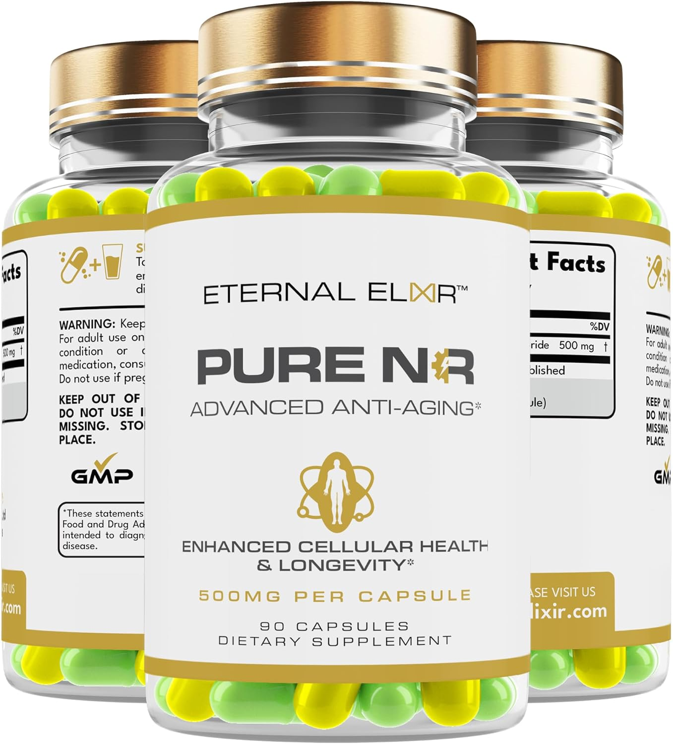 Nicotinamide Riboside 500Mg (NR) Capsules - 90 Caps - Advanced Anti-Aging Support & Cellular Health by Eternal Elixir Optimal Absorption for Lasting Results