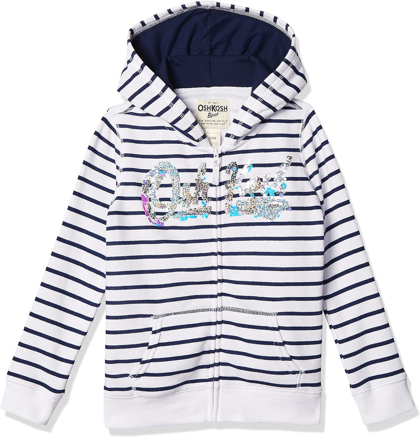 Osh Kosh Girls' Toddler Full Zip Logo Hoodie image number 3