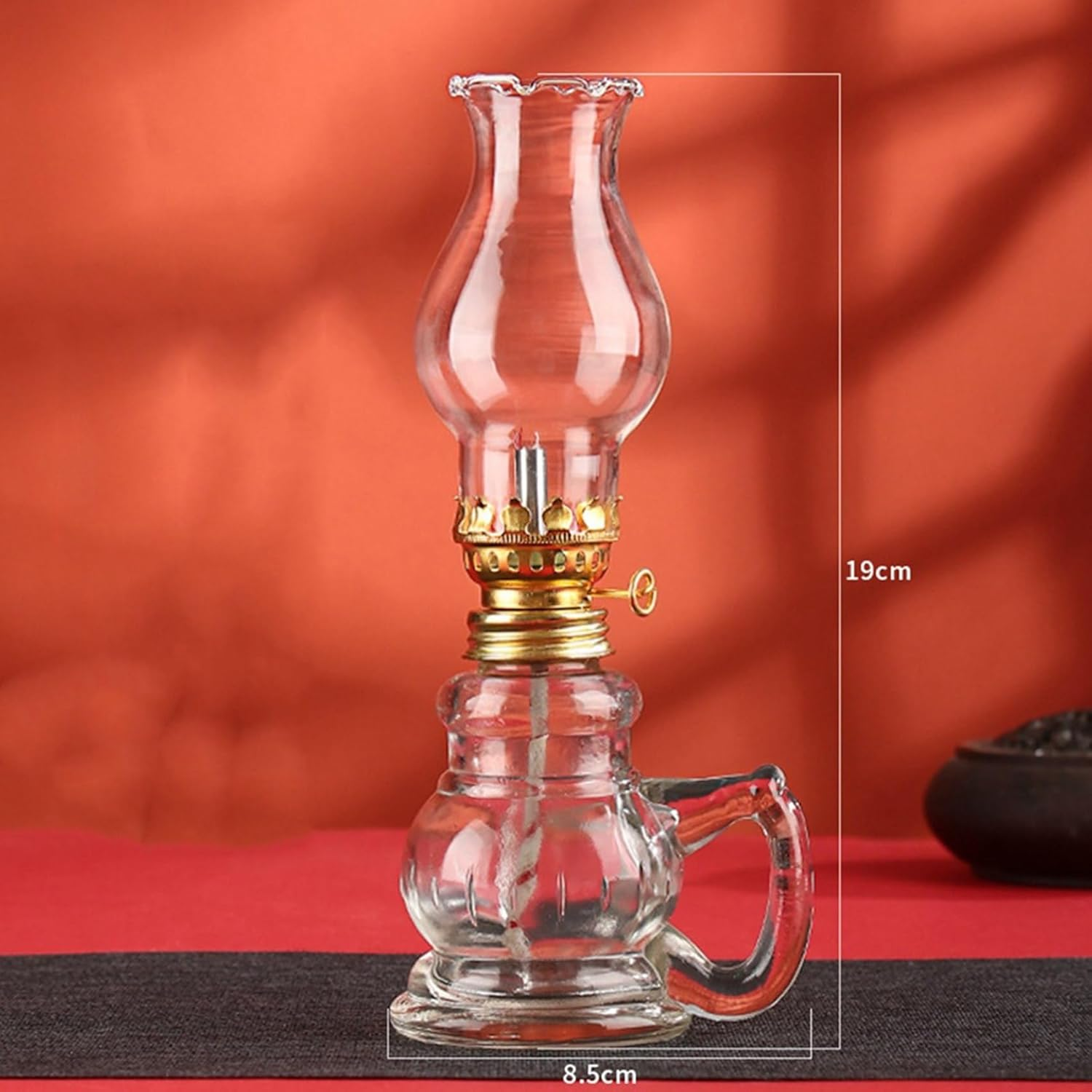 Clear Lamp Lantern,Oil Lamp Glass for Tabletop Decor, 2PCS Chamber Oil Lamp Home Lighting image number 5