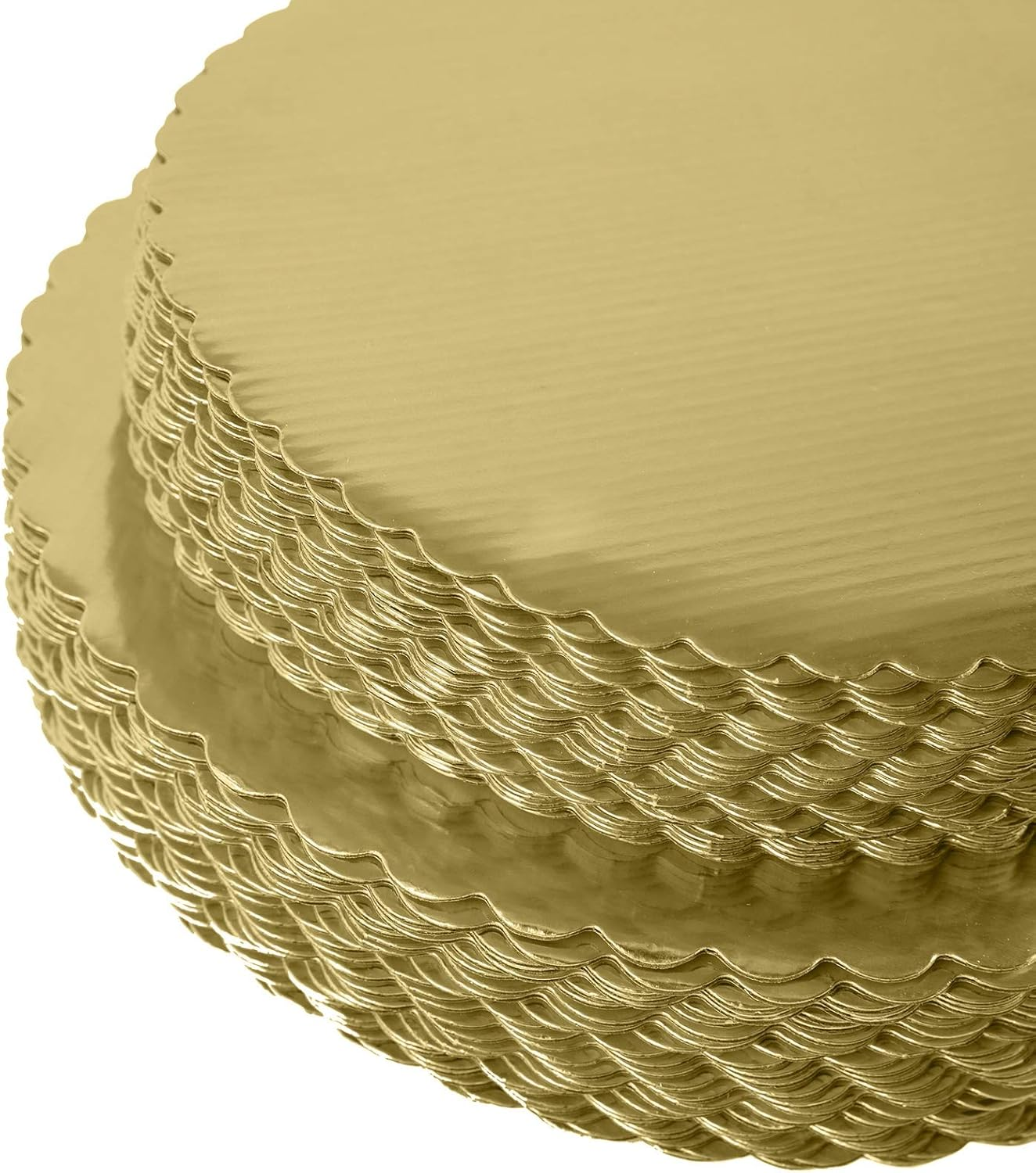30-Pack Cake Board Rounds, Circle Cardboard Base Boards, 8, 10 and 12-Inch. Perfect for Cake Decorating, 10 of Each Size (Gold, 30) image number 6