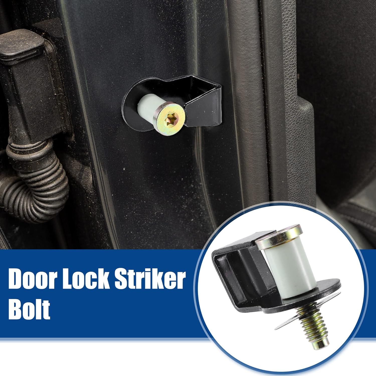 ACROPIX Door Lock Striker Bolt Assembly Replacement Fit for Ford F-150 F-250 - Pack of 2 Black image number 2